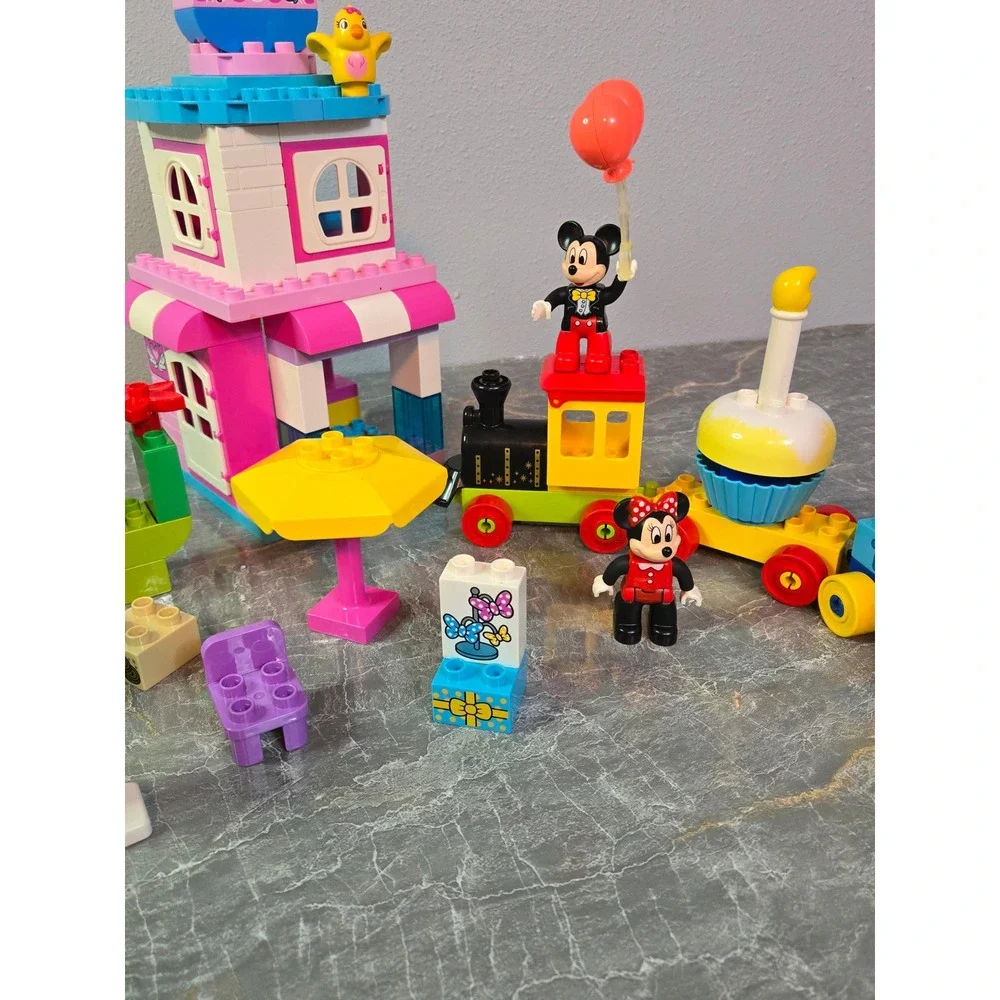 LEGO Duplo Disney Mickey Minnie Mouse Birthday Train & Toy Story Woody Cafe Lot